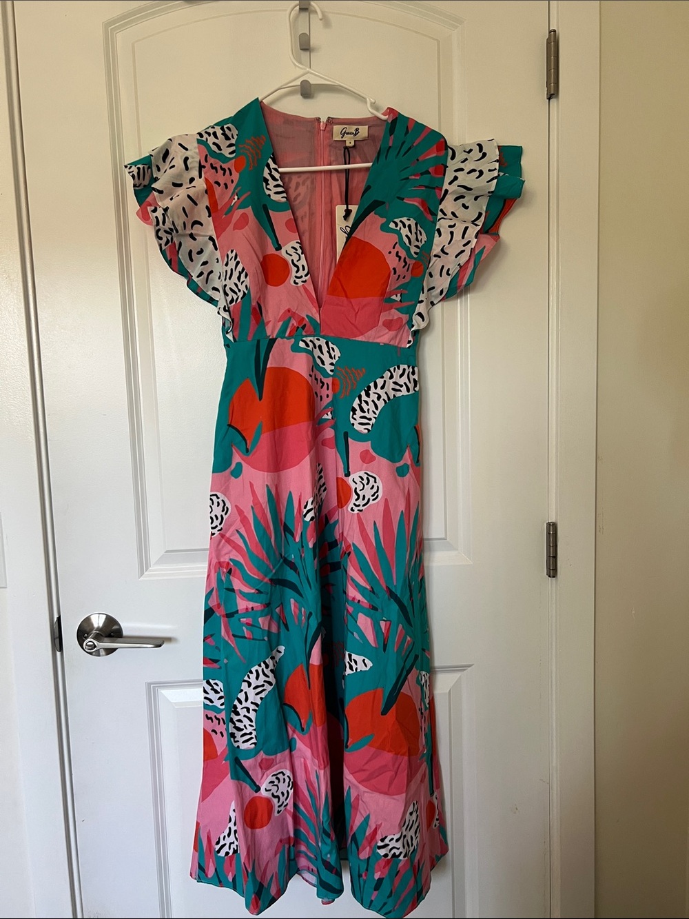 Guppy Pink & Teal Tropical Print Dress